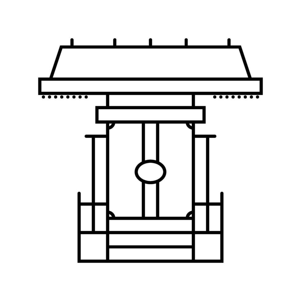 kamidana casa santuario sintoísmo línea icono vector ilustración