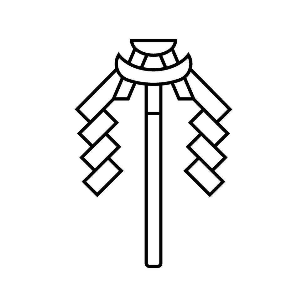 gohei wand shintoism line icon vector illustration