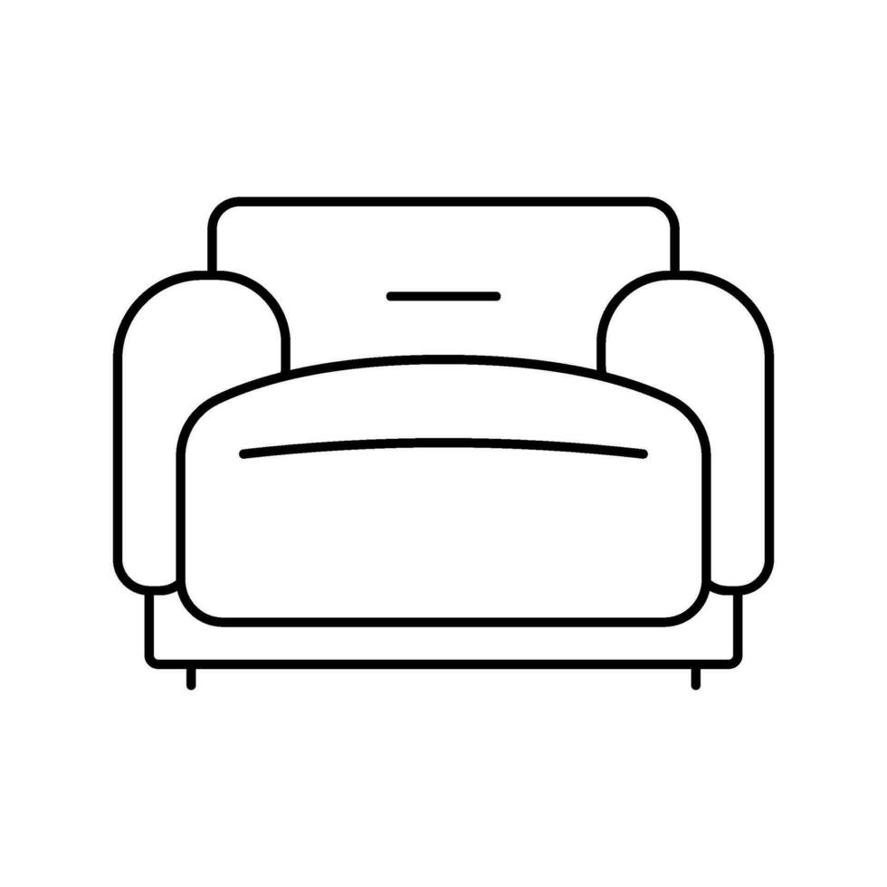 Sillón suave acogedor línea icono vector ilustración