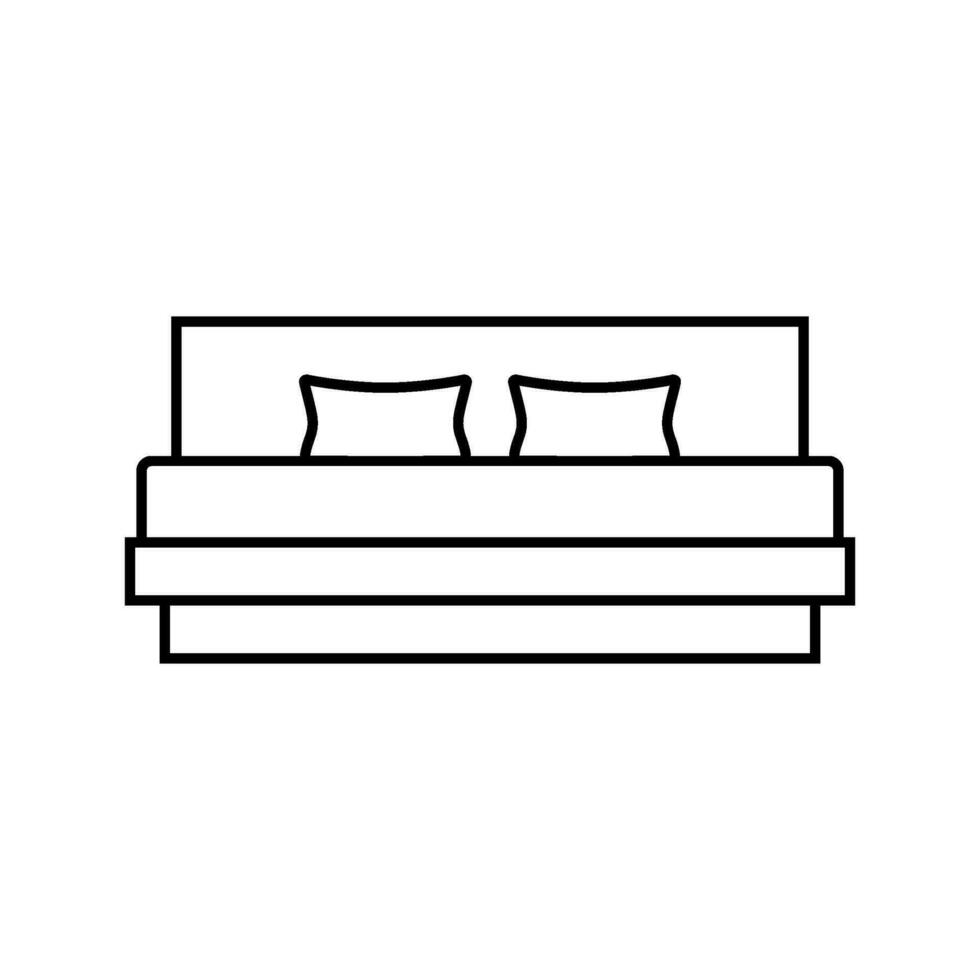 cama minimalista elegante línea icono vector ilustración