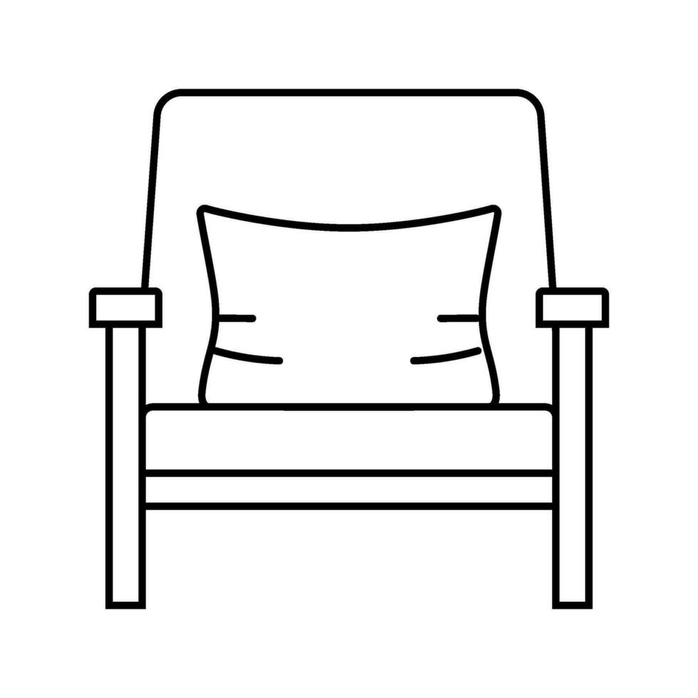 Sillón minimalista elegante línea icono vector ilustración