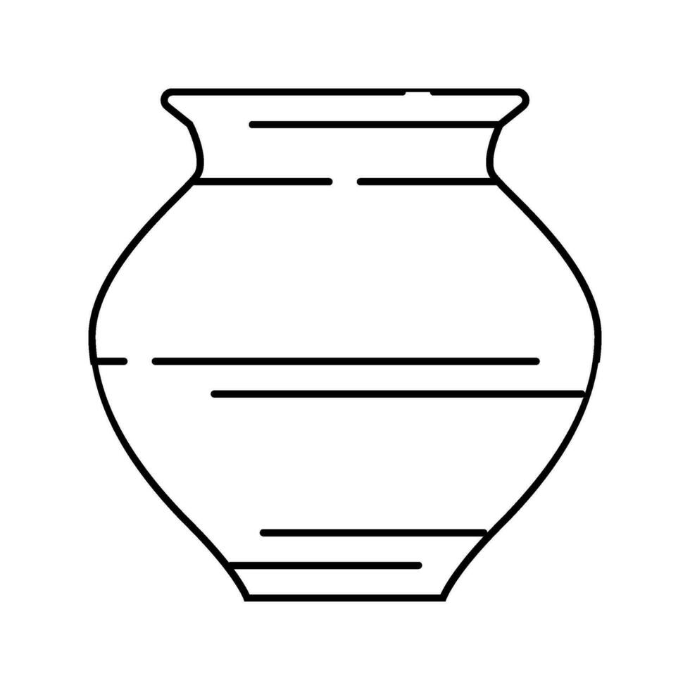 kalash agua maceta hinduismo línea icono vector ilustración