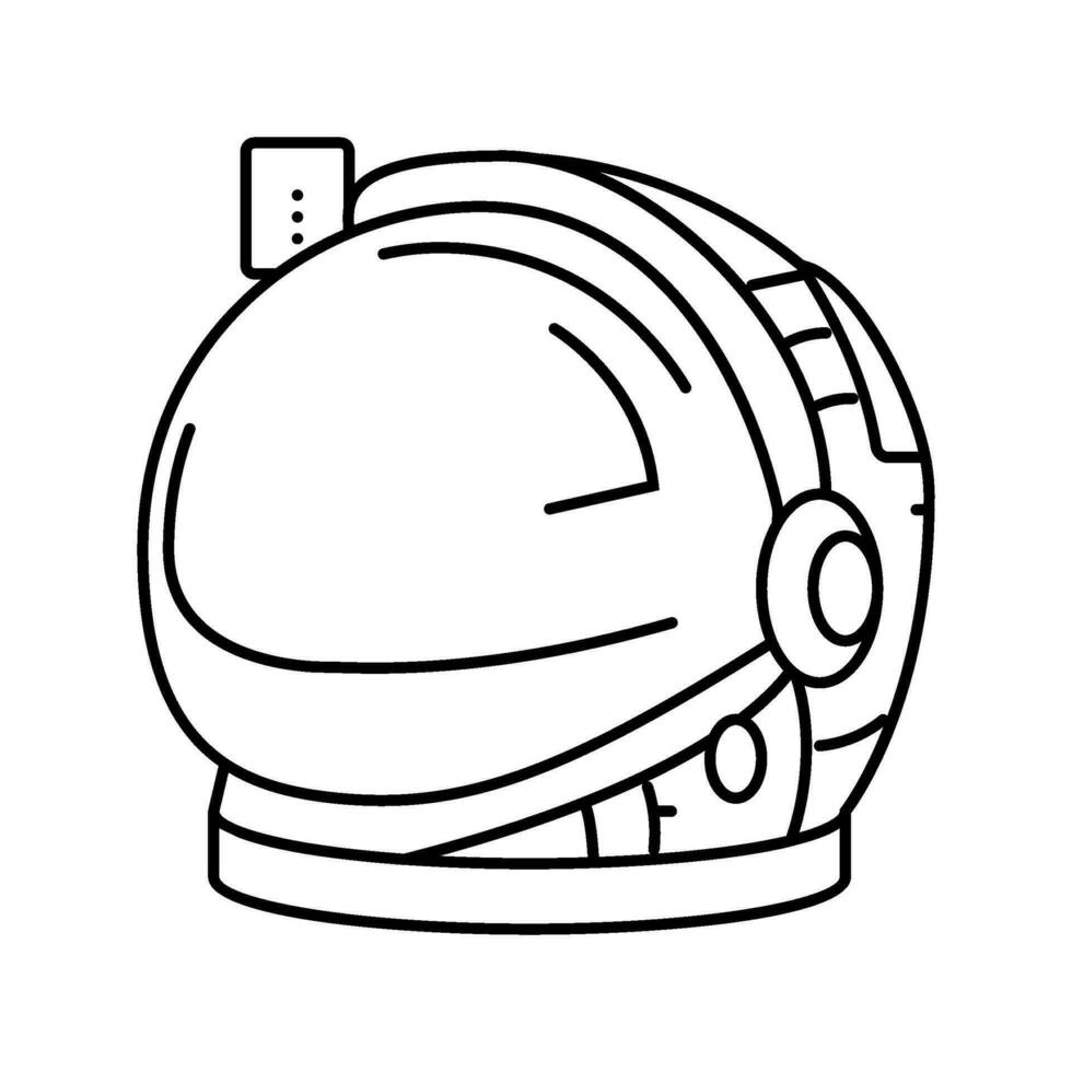 astronaut helmet hat cap line icon vector illustration