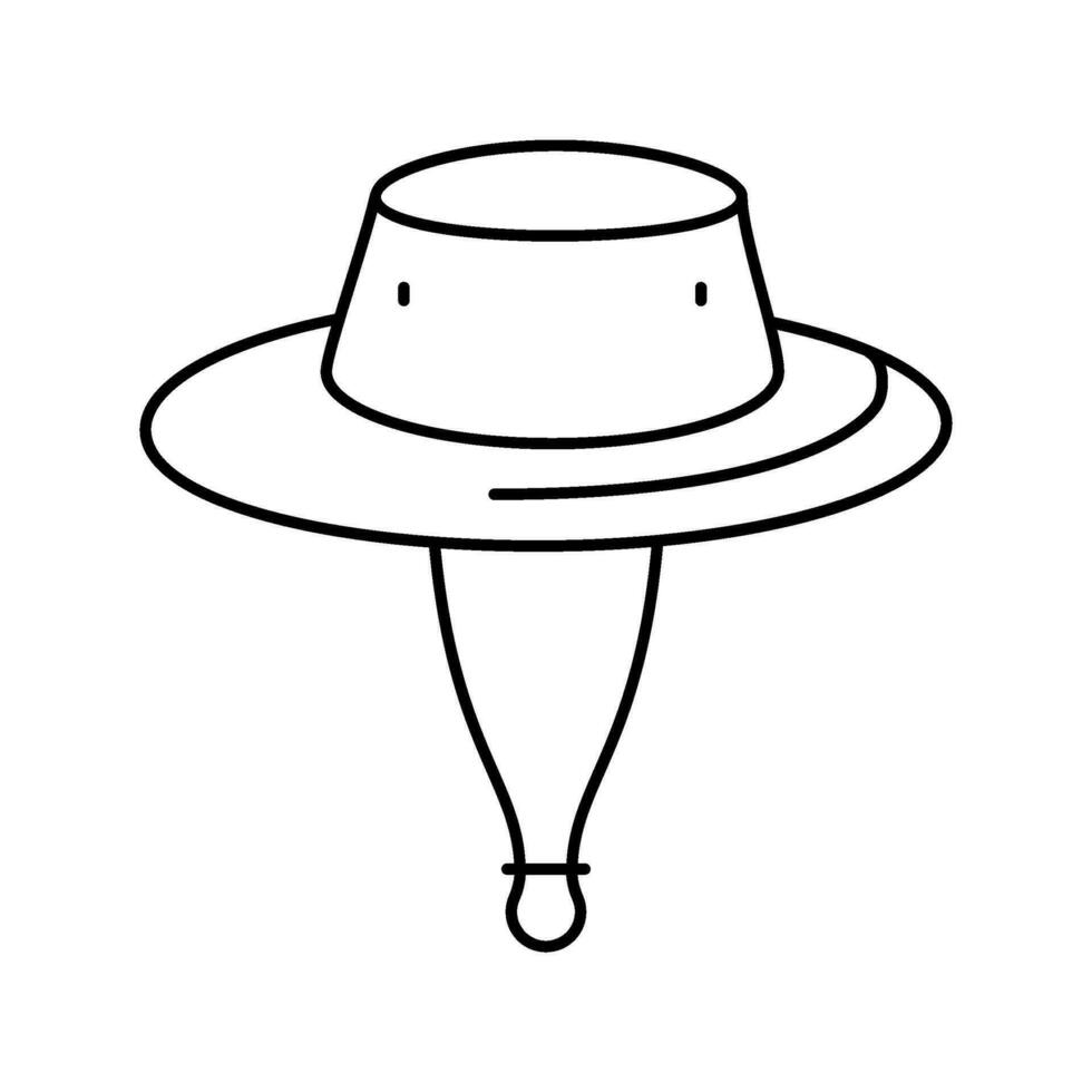 cricket hat cap line icon vector illustration