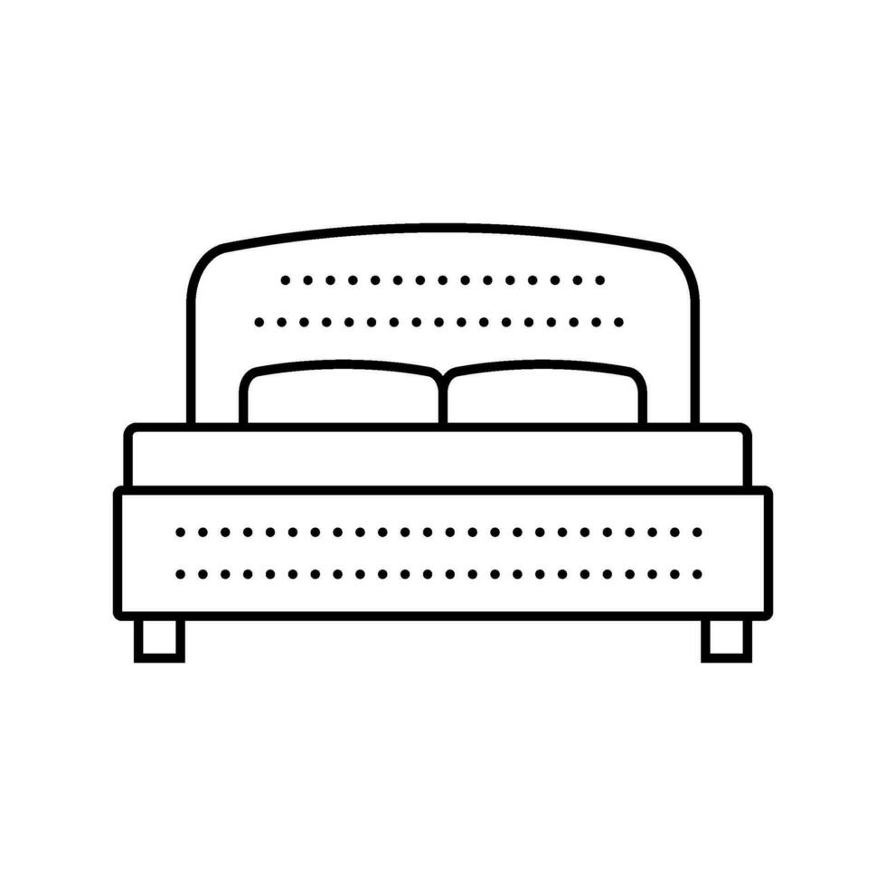 cama cuero línea icono vector ilustración