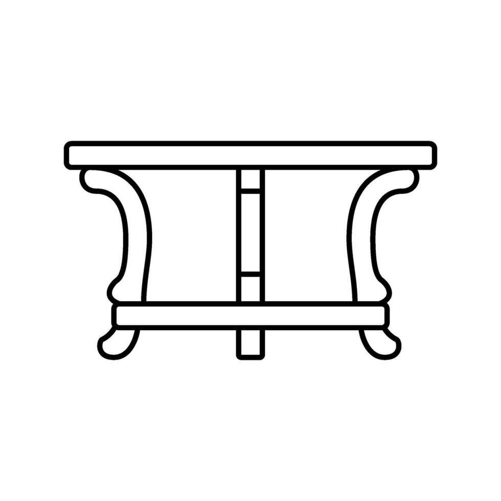 mesa cuero línea icono vector ilustración