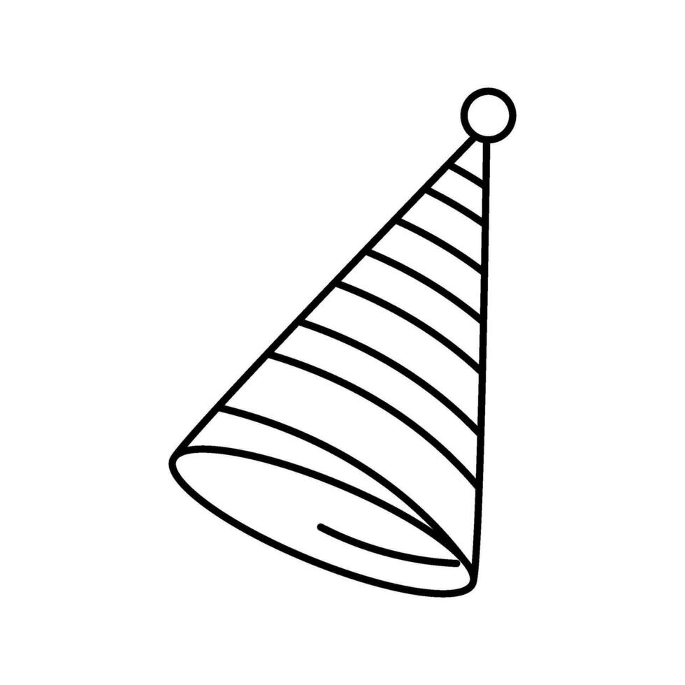 party hat cap line icon vector illustration