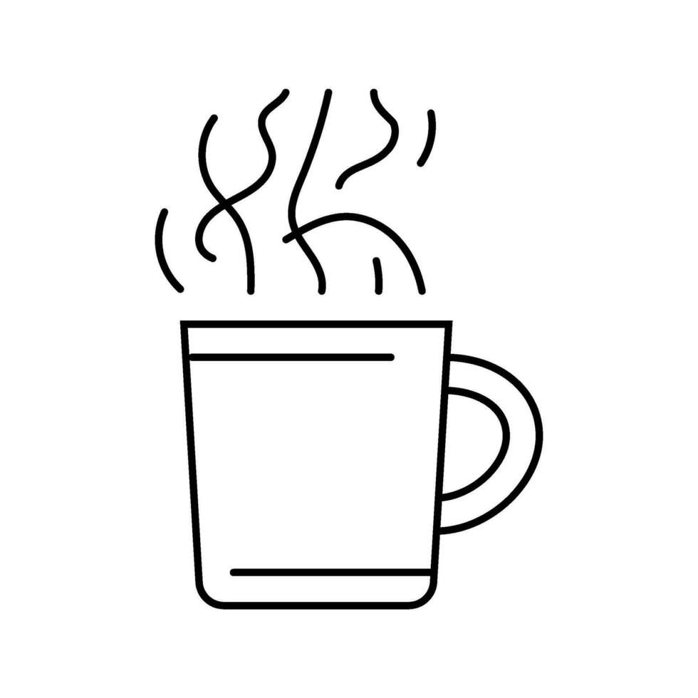 steaming cup line icon vector illustration