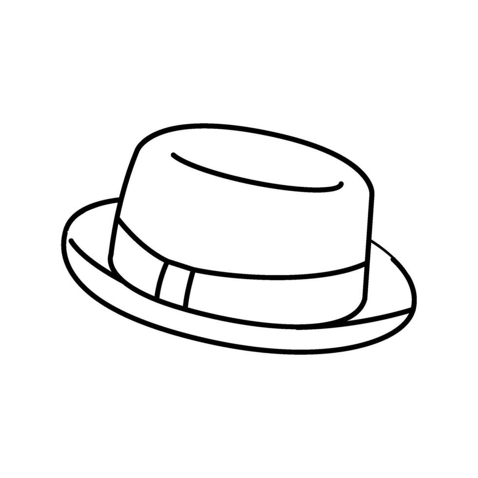 pork pie hat cap line icon vector illustration