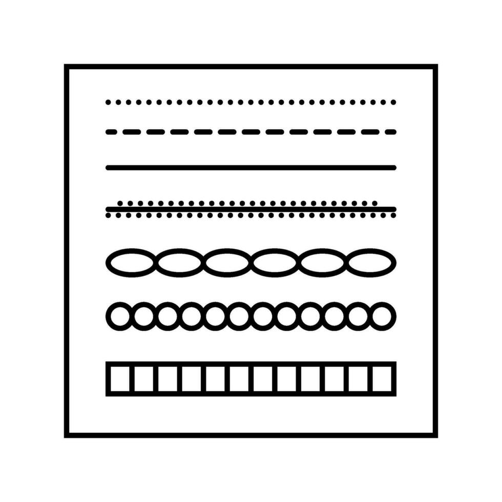 puntadas bordado pasatiempo línea icono vector ilustración