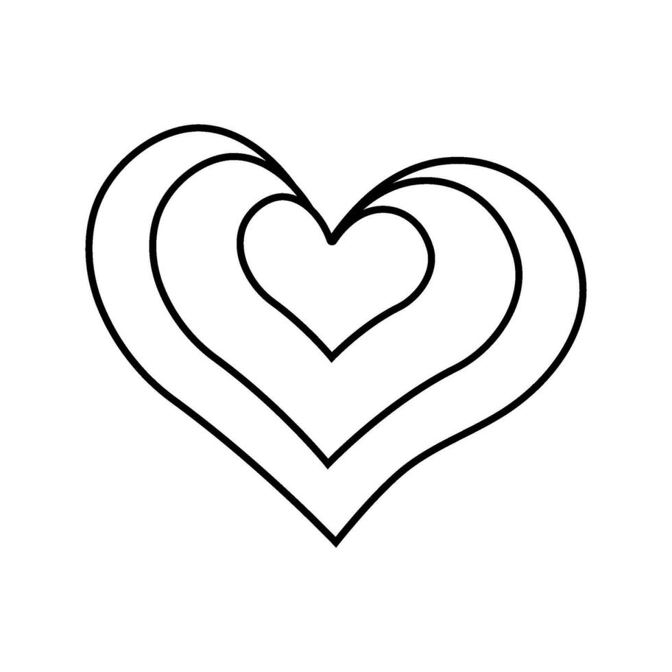 heart symbol love line icon vector illustration