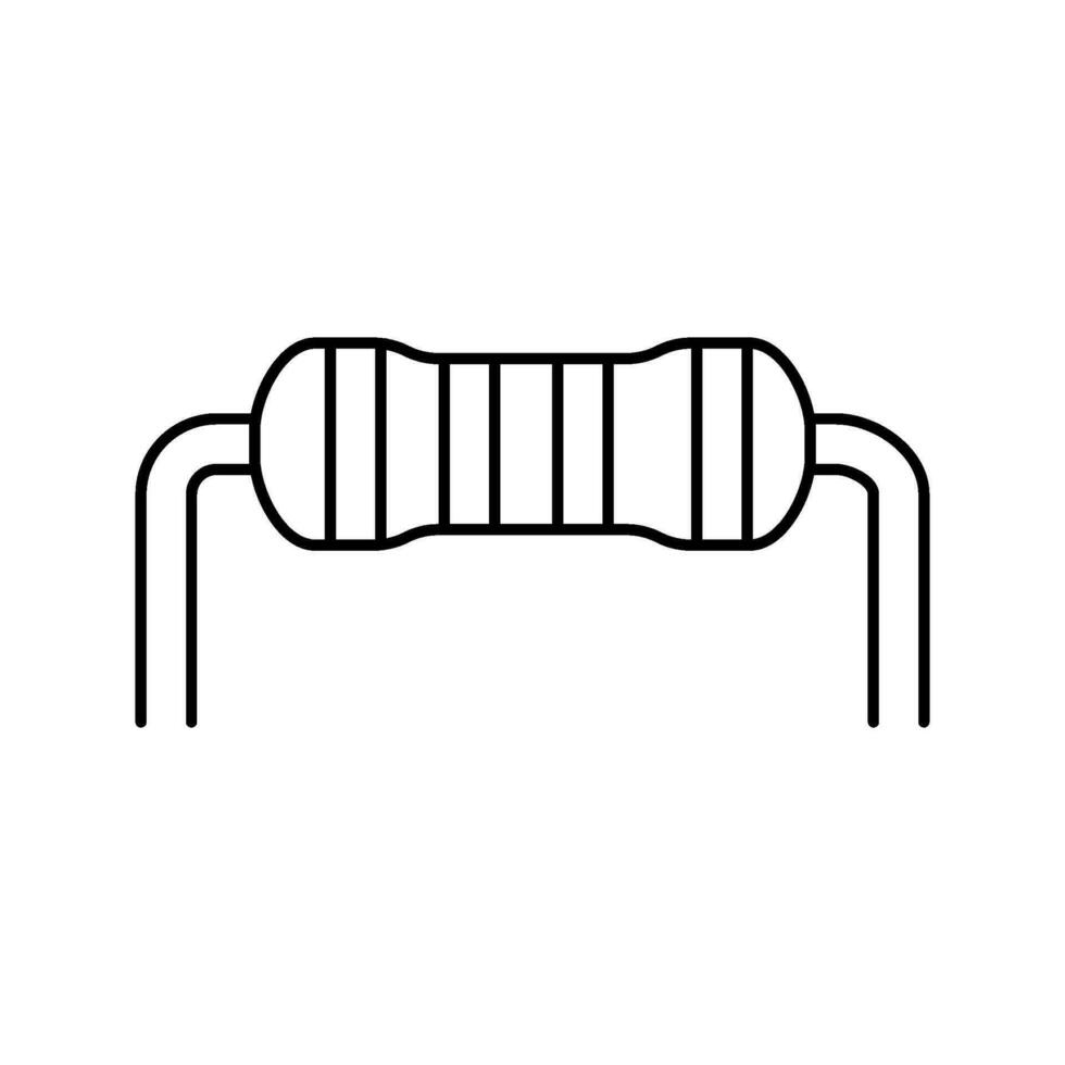 resistor electrical engineer line icon vector illustration