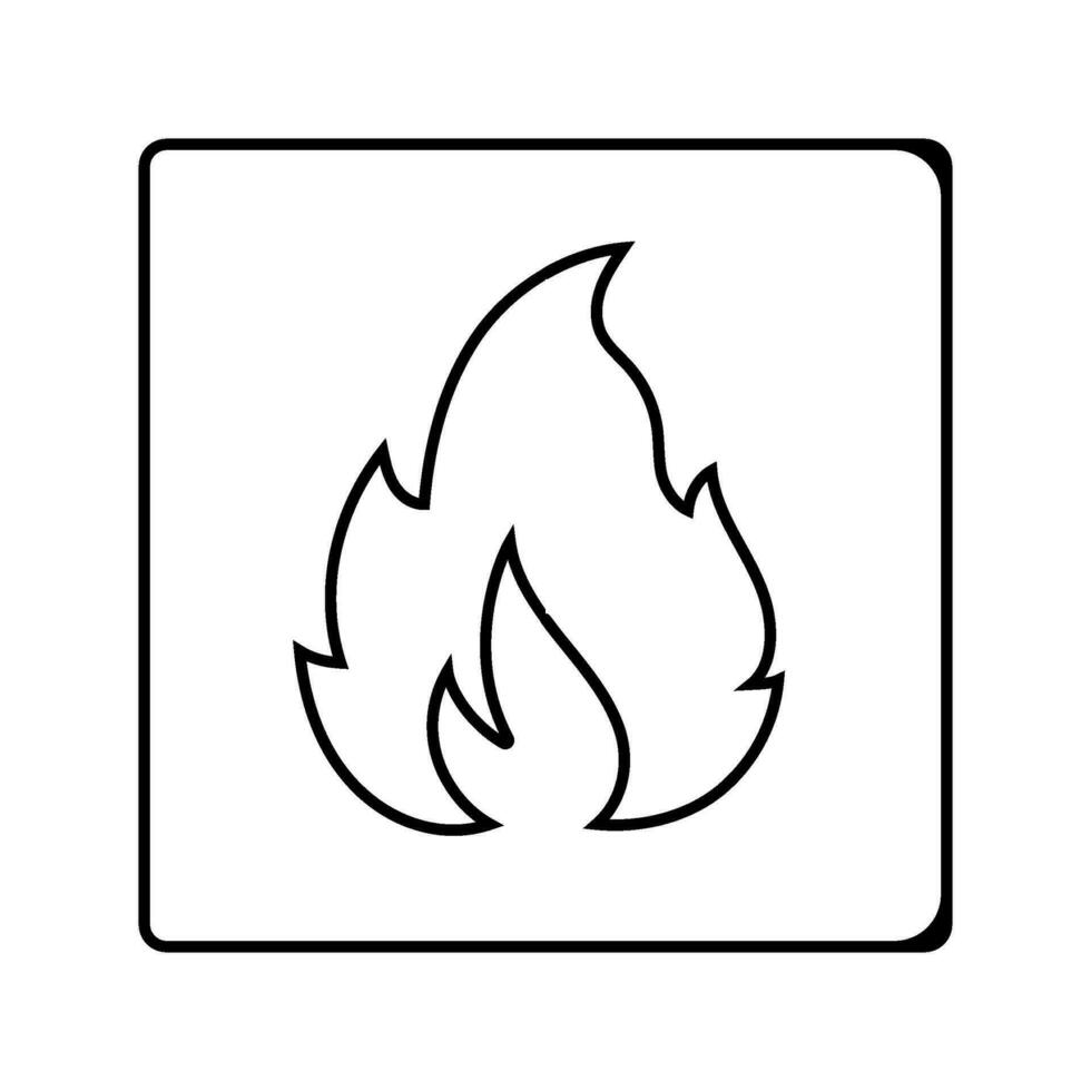 No abierto fuego iluminado partido emergencia línea icono vector ilustración