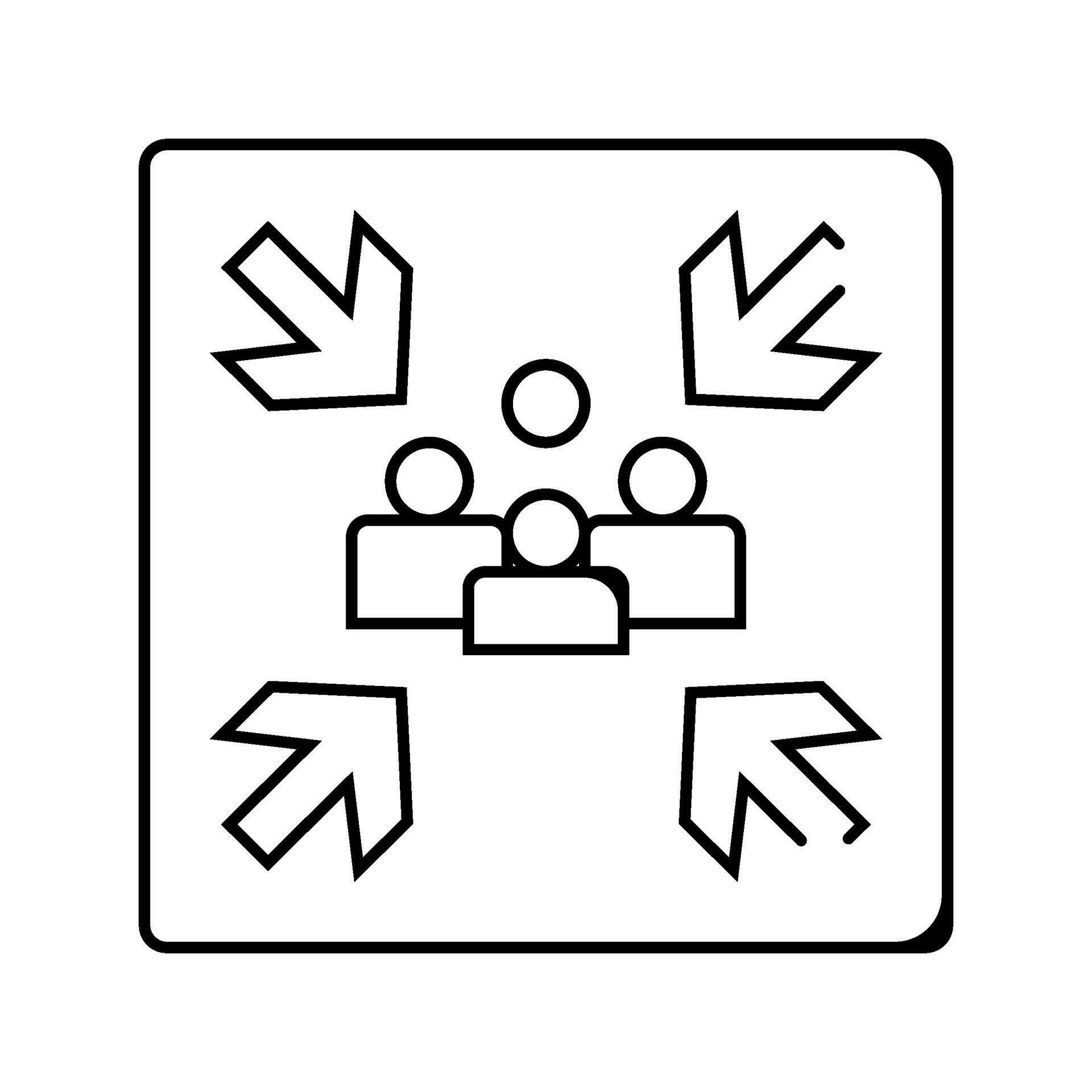 fire assembly point emergency line icon vector illustration 35271868