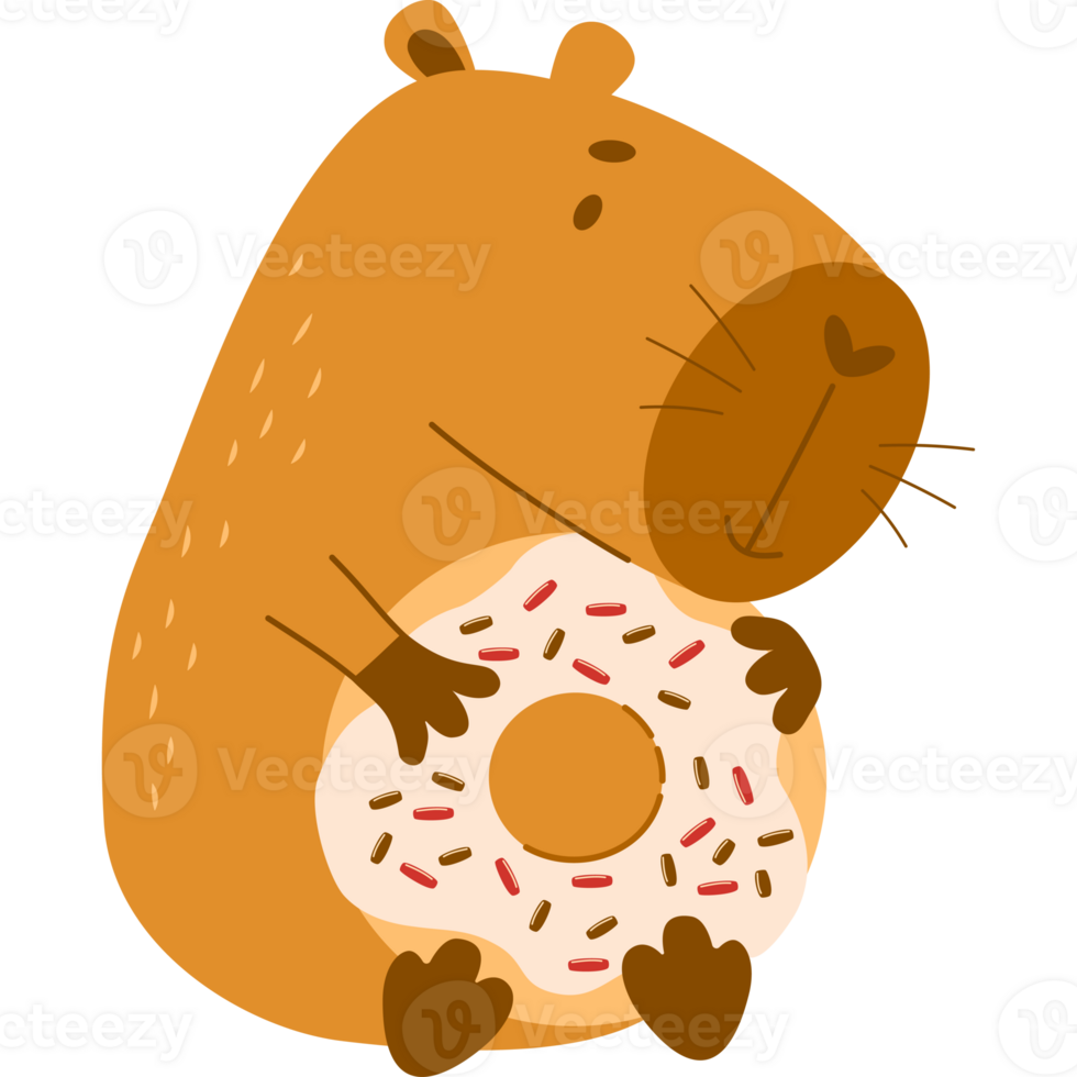 capybara with donut png