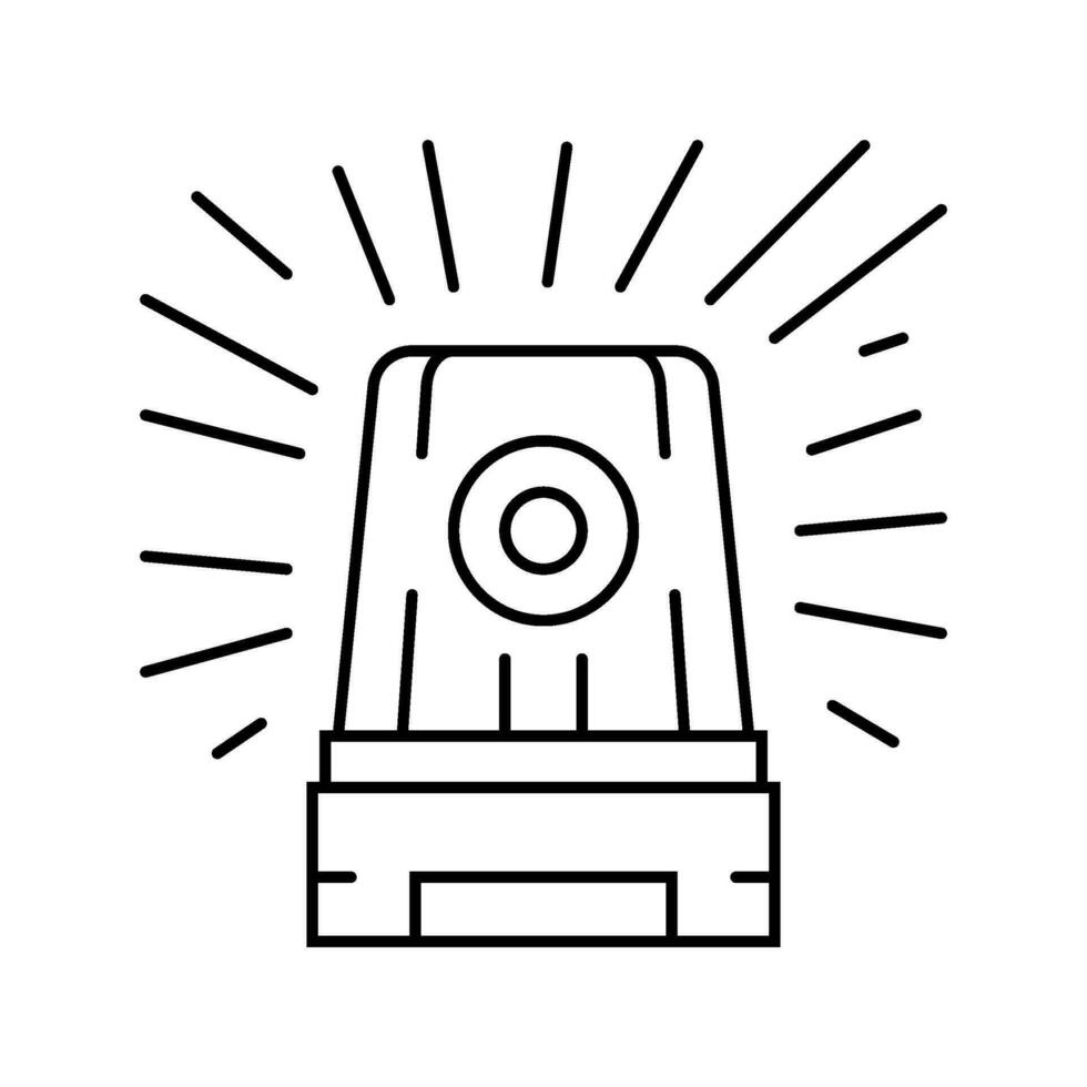 red alarm alert line icon vector illustration