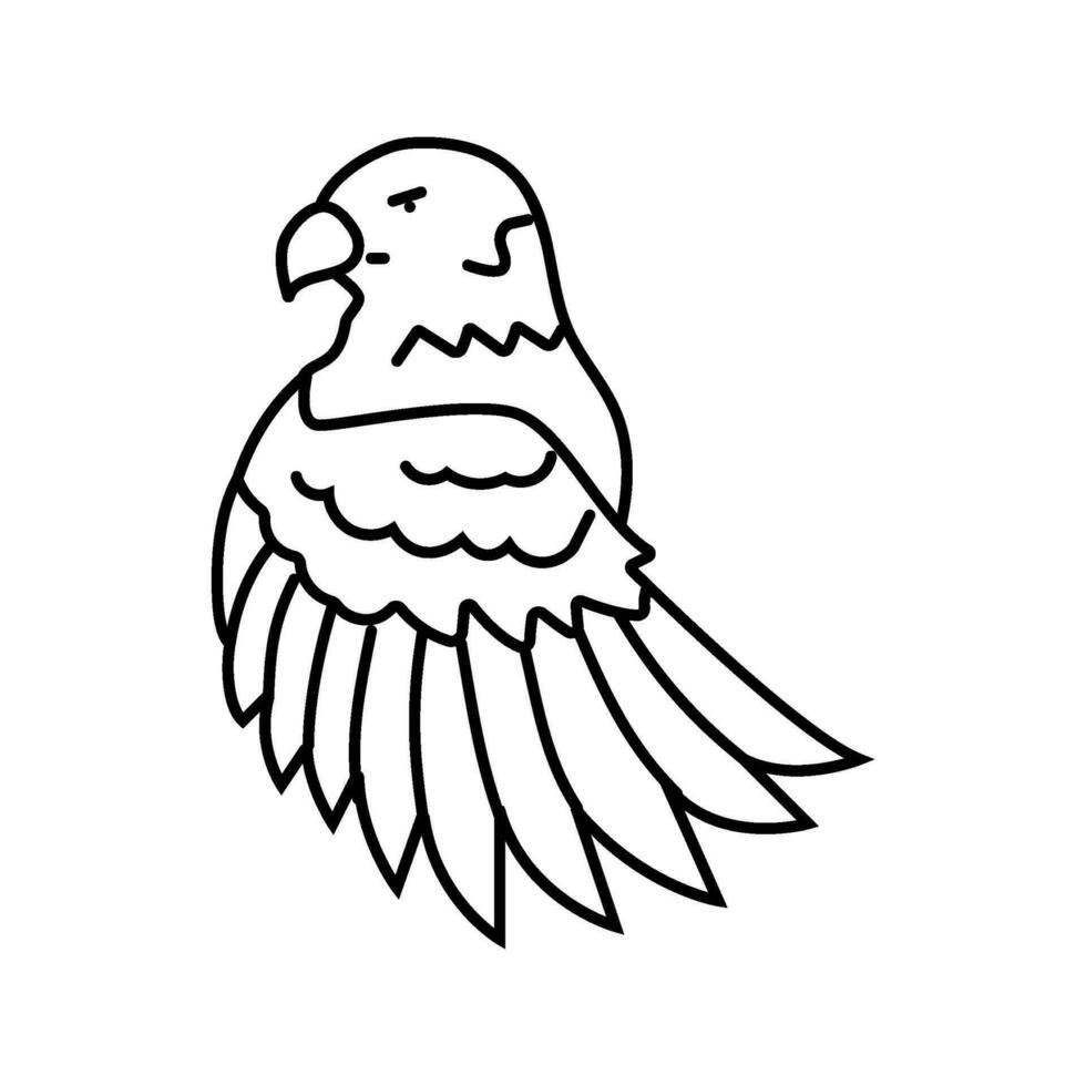 eagle tattoo art vintage line icon vector illustration