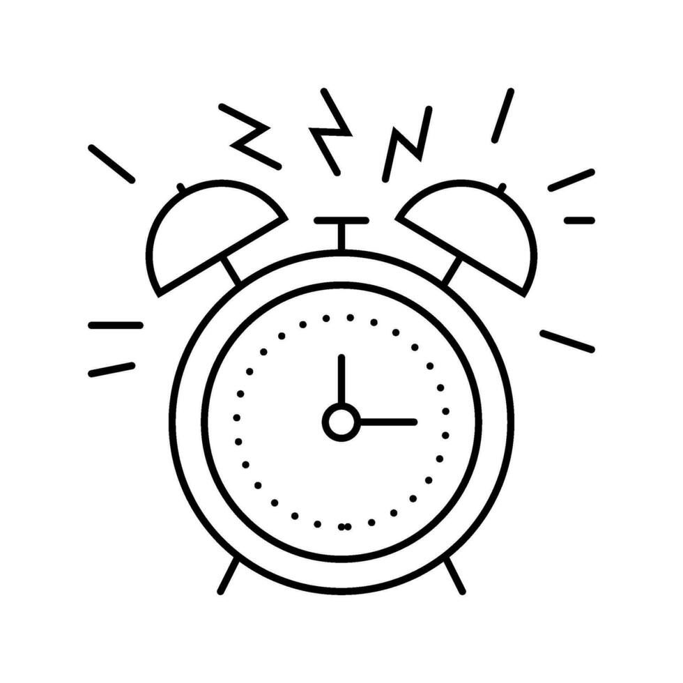 alarma reloj alerta línea icono vector ilustración