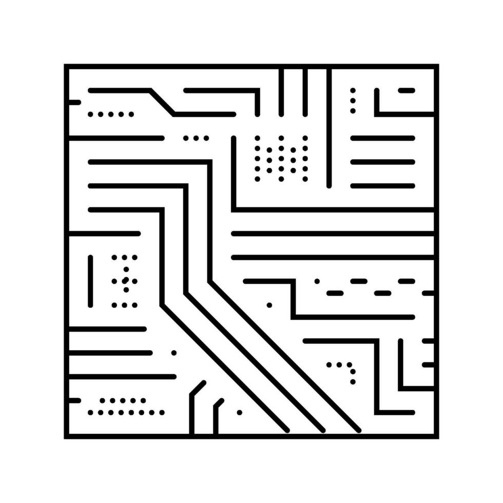 circuito tablero eléctrico ingeniero línea icono vector ilustración