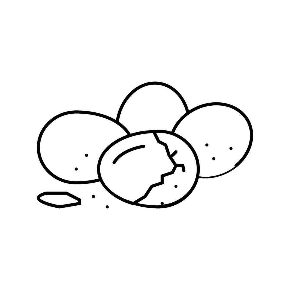 huevo pollo cáscara línea icono vector ilustración