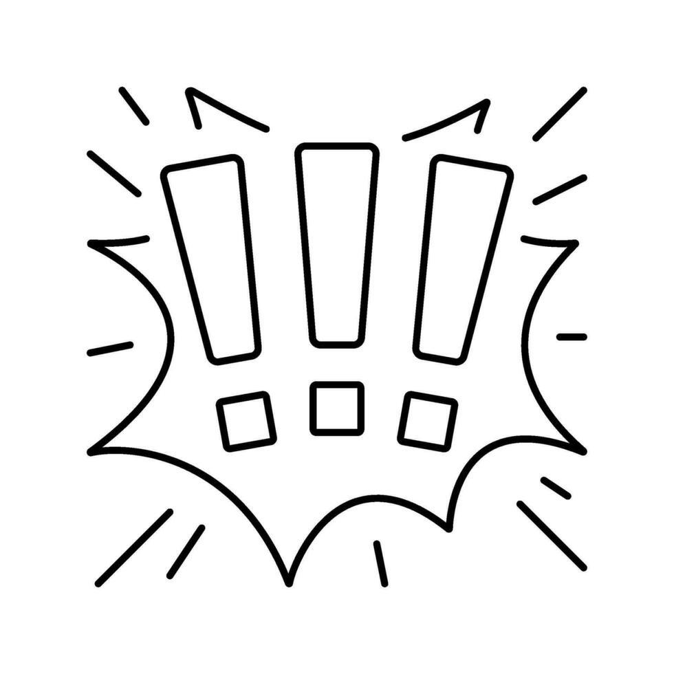 exclamation mark alert line icon vector illustration