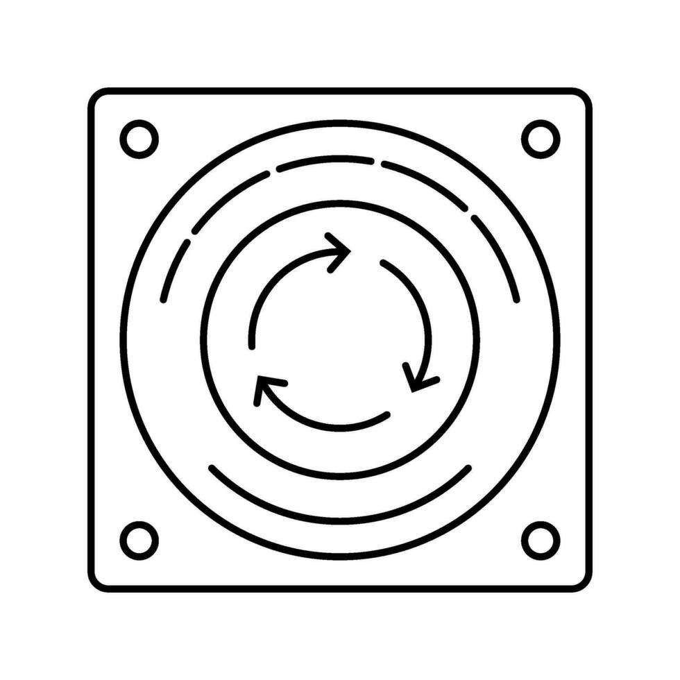 emergency stop button alert line icon vector illustration
