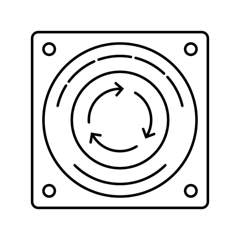 emergencia detener botón alerta línea icono vector ilustración