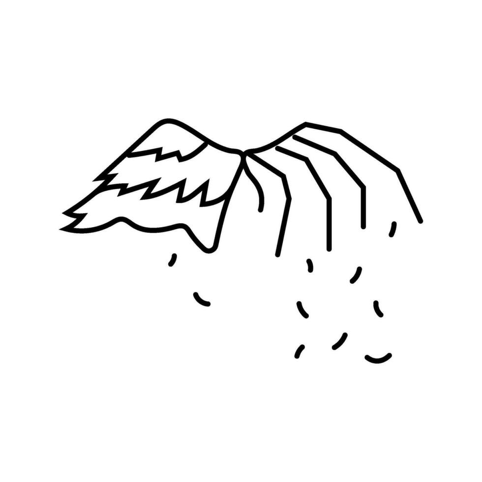 roto alas triste estado animico línea icono vector ilustración