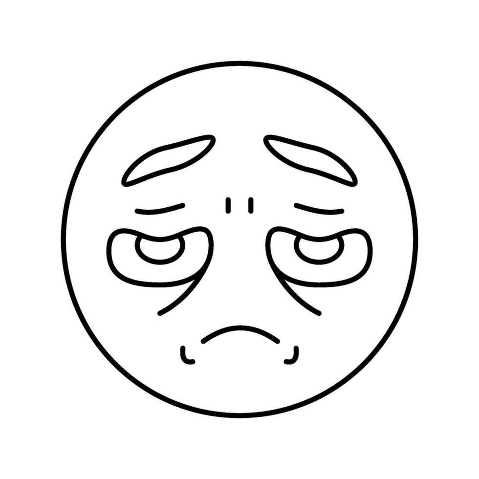 disappointed expression sad mood line icon vector illustration