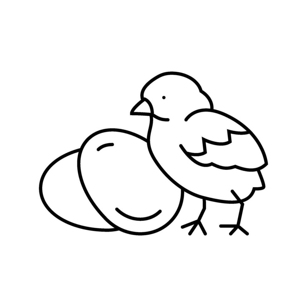 chicken egg farm food line icon vector illustration