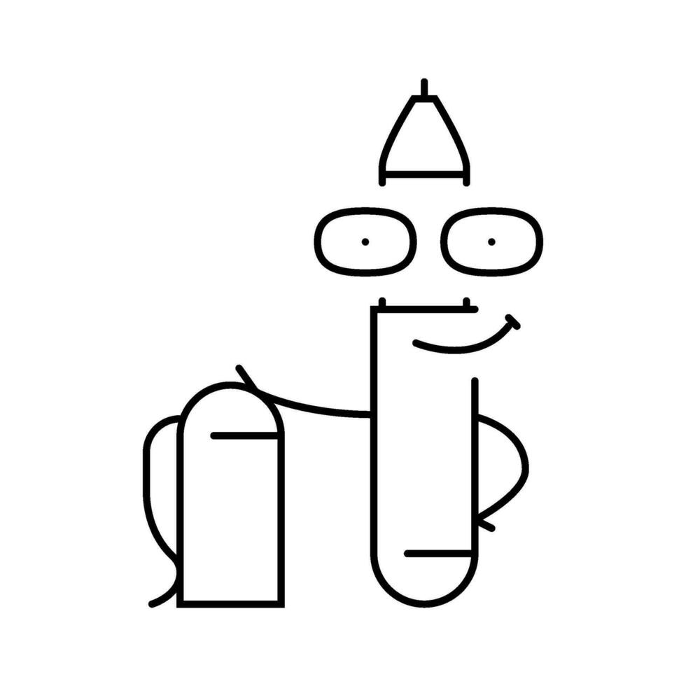 education pen character line icon vector illustration