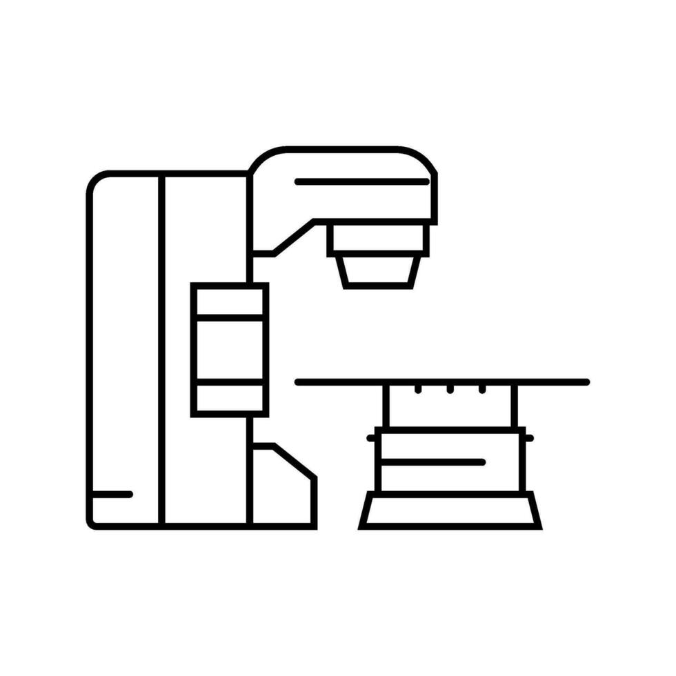 radiation therapy machine nuclear energy line icon vector illustration