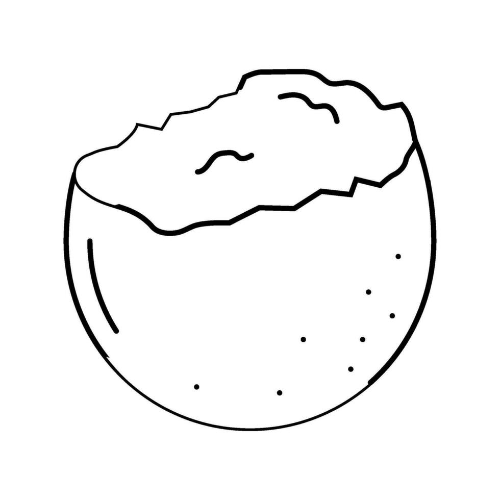 eggshell egg chicken farm food line icon vector illustration