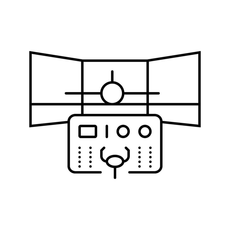 vuelo simulador aeronáutico ingeniero línea icono vector ilustración