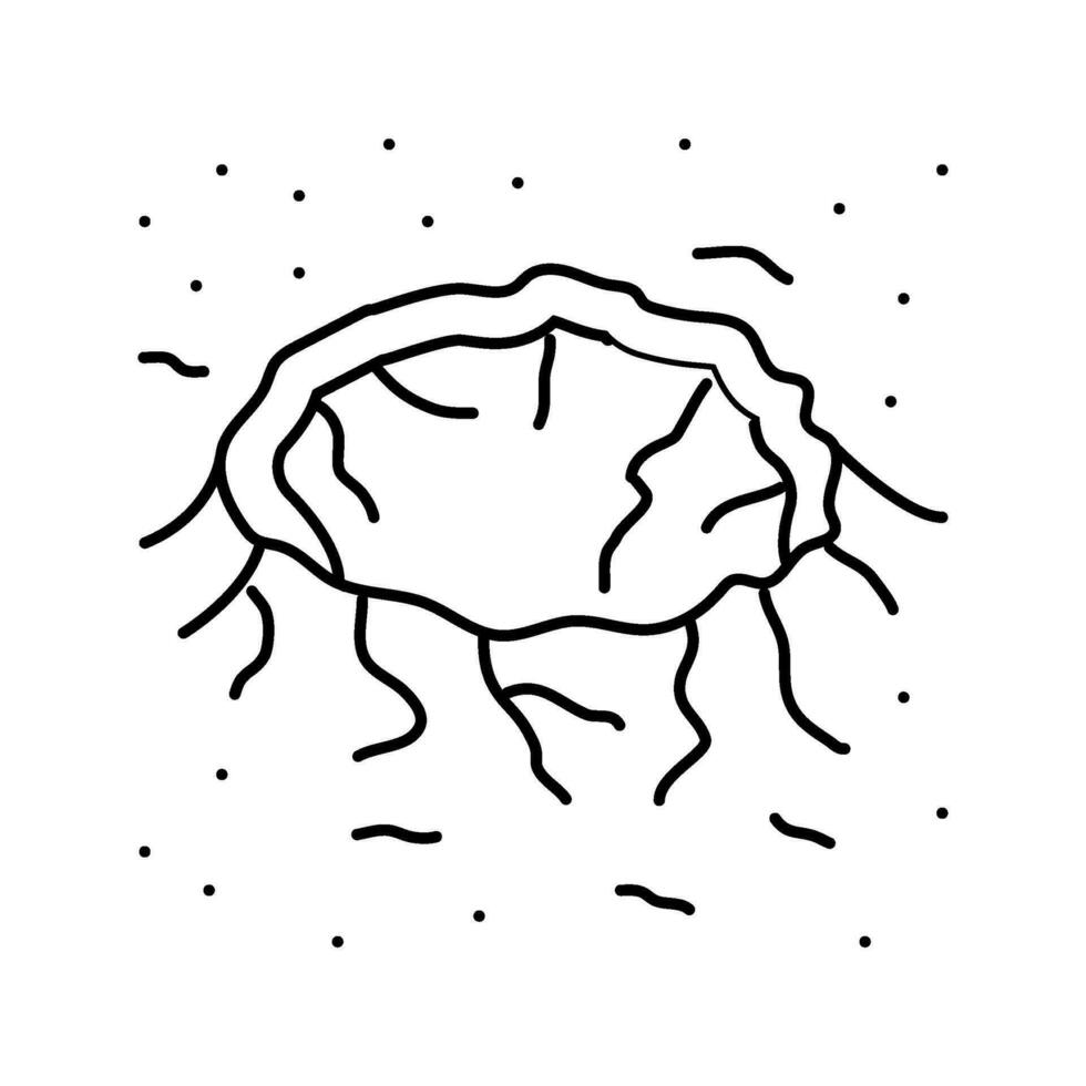mars crater planet line icon vector illustration