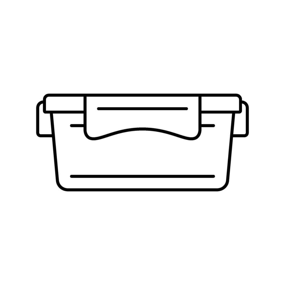 lunch box plastic container line icon vector illustration