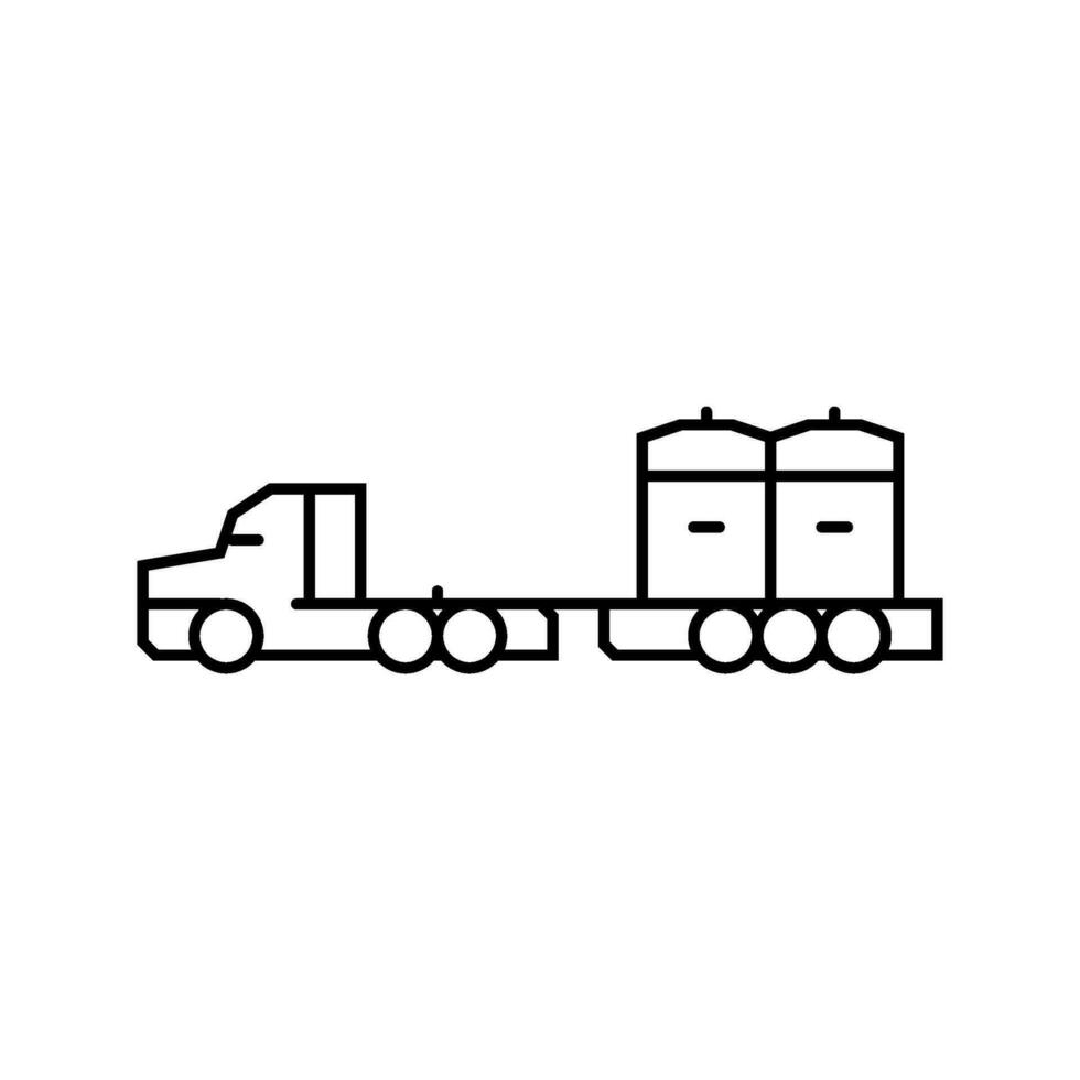 nuclear waste transportation energy line icon vector illustration