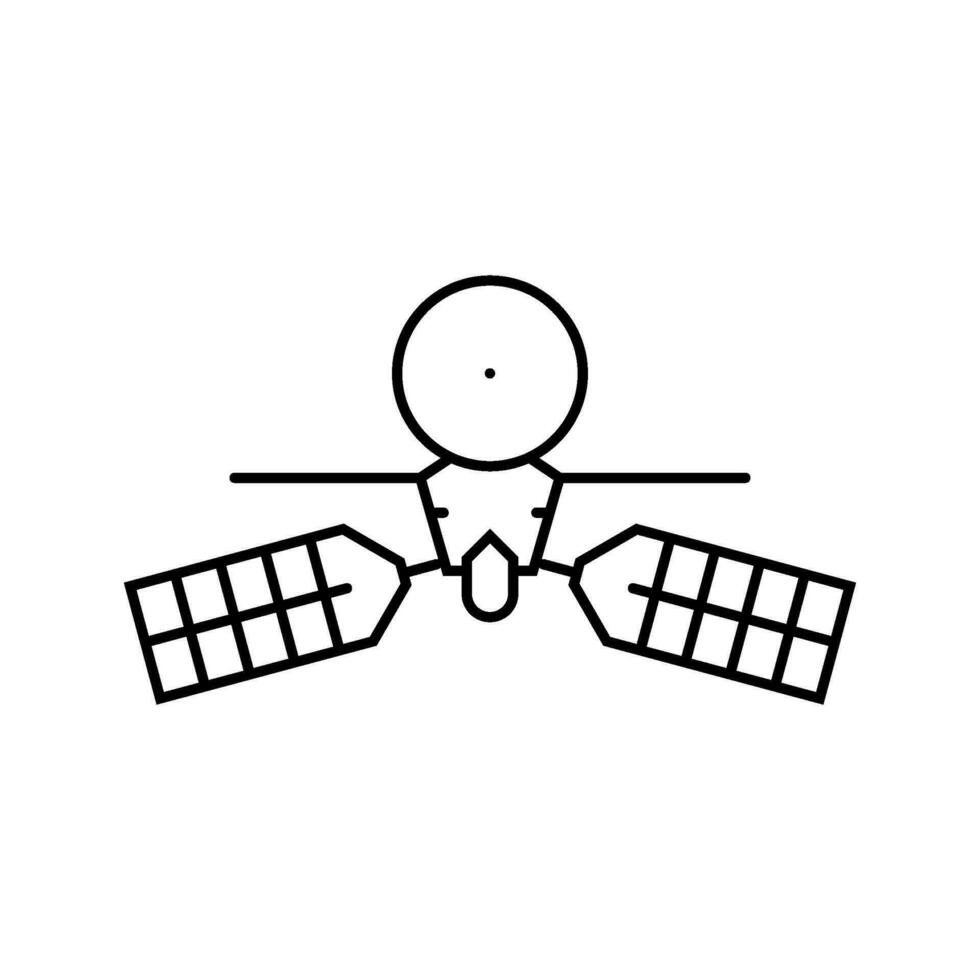mars reconnaissance orbiter planet line icon vector illustration