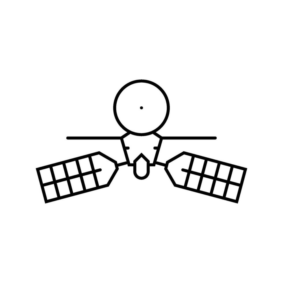 mars reconnaissance orbiter planet line icon vector illustration