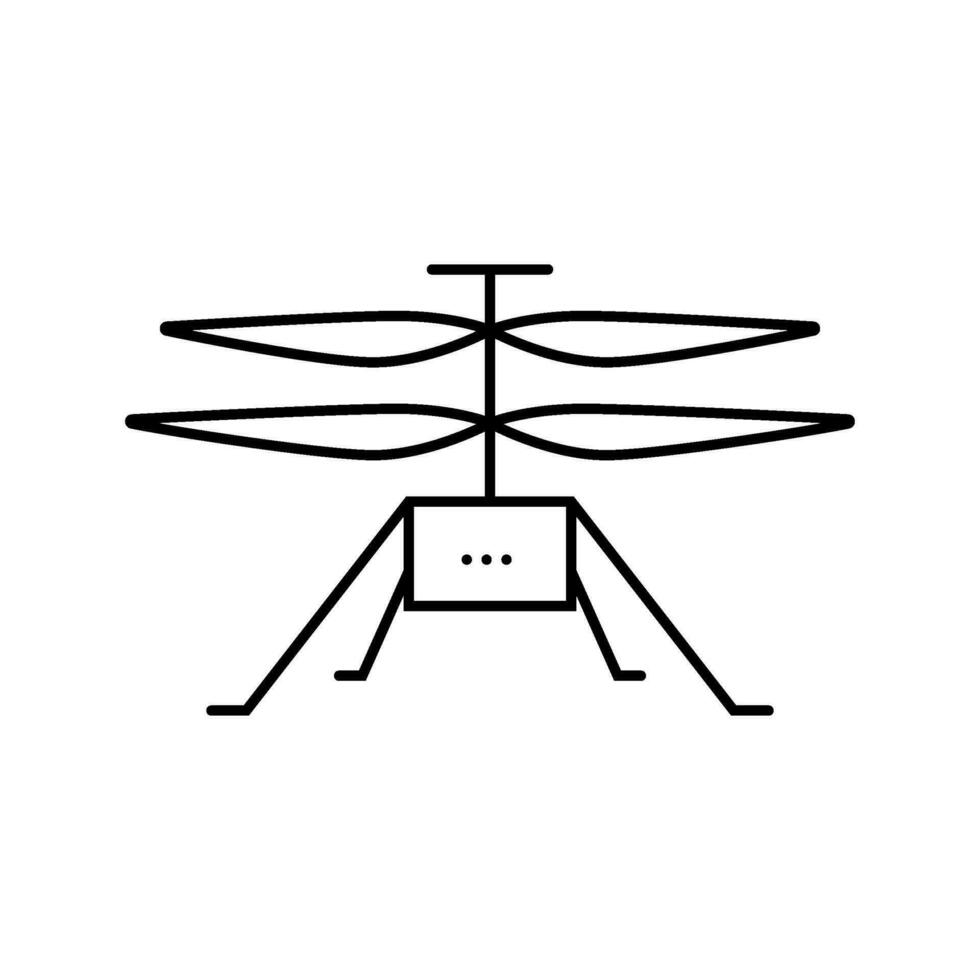 Marte helicóptero planeta línea icono vector ilustración