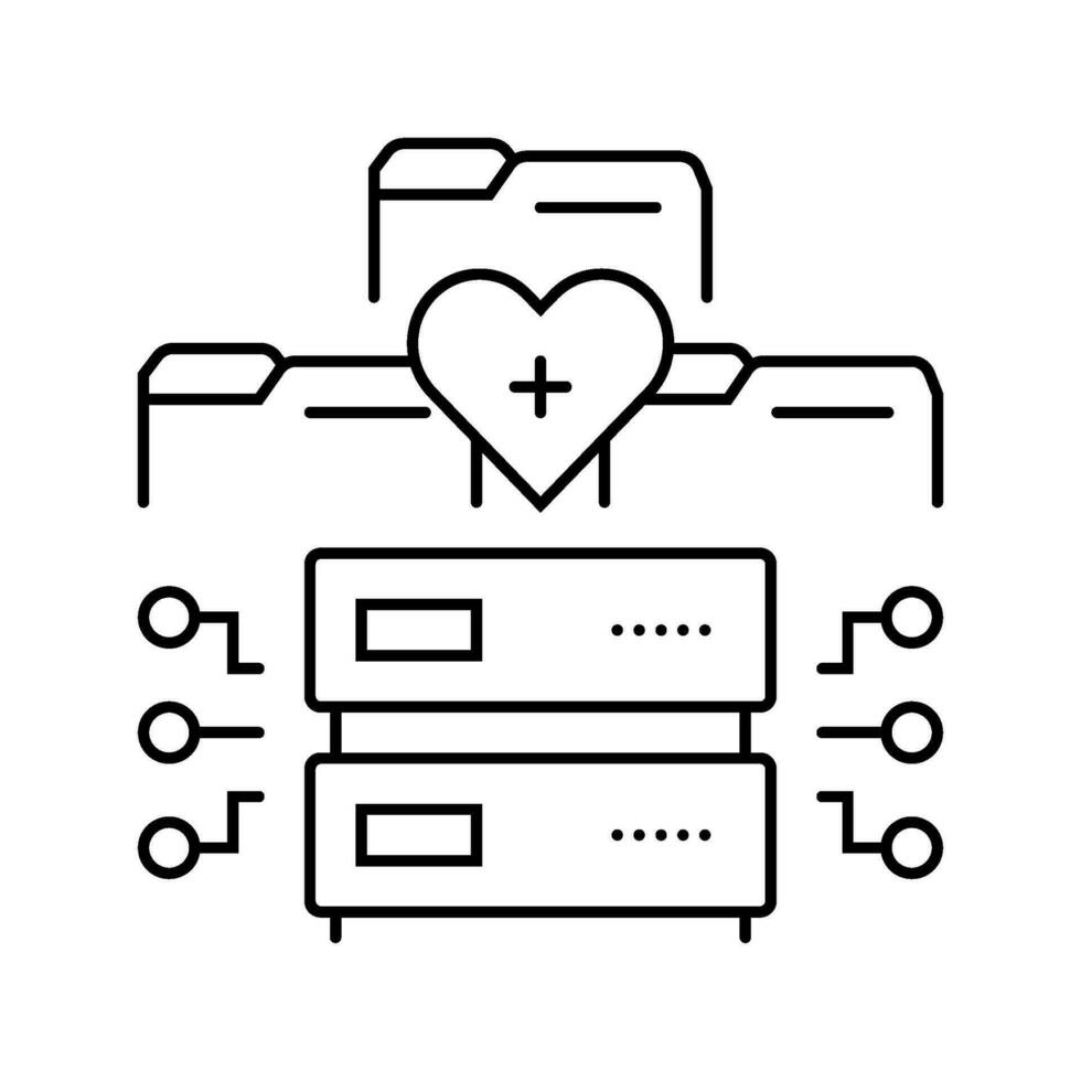 health data analysis line icon vector illustration