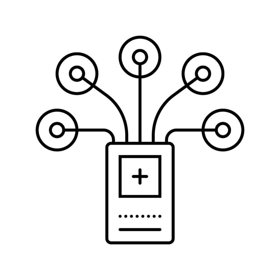 biomedical sensor line icon vector illustration
