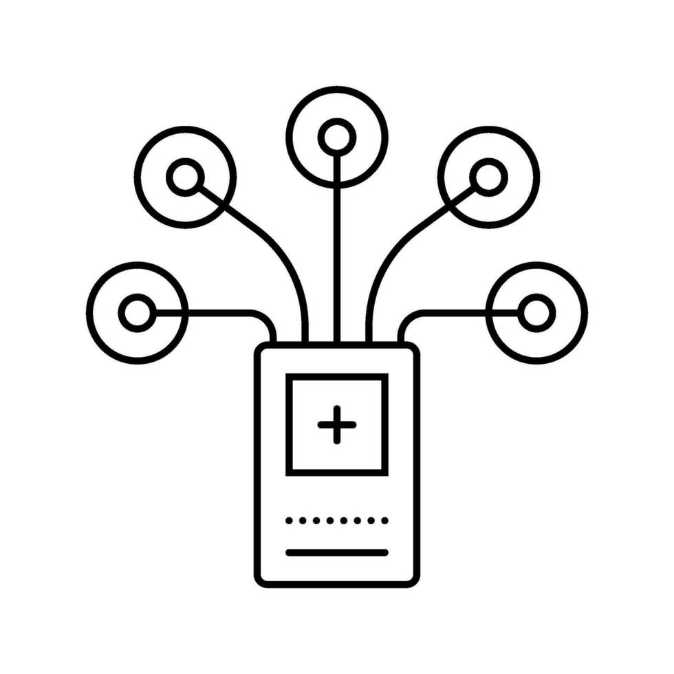 biomedical sensor line icon vector illustration