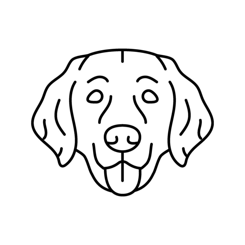 dorado perdiguero perro perrito mascota línea icono vector ilustración