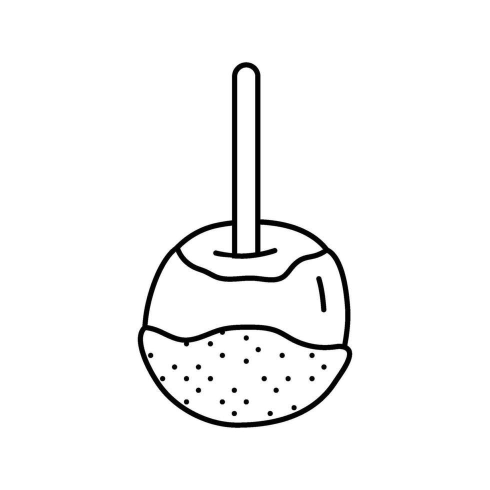 caramelo manzana comida bocadillo línea icono vector ilustración