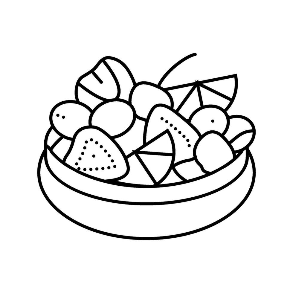fruit salad food snack line icon vector illustration