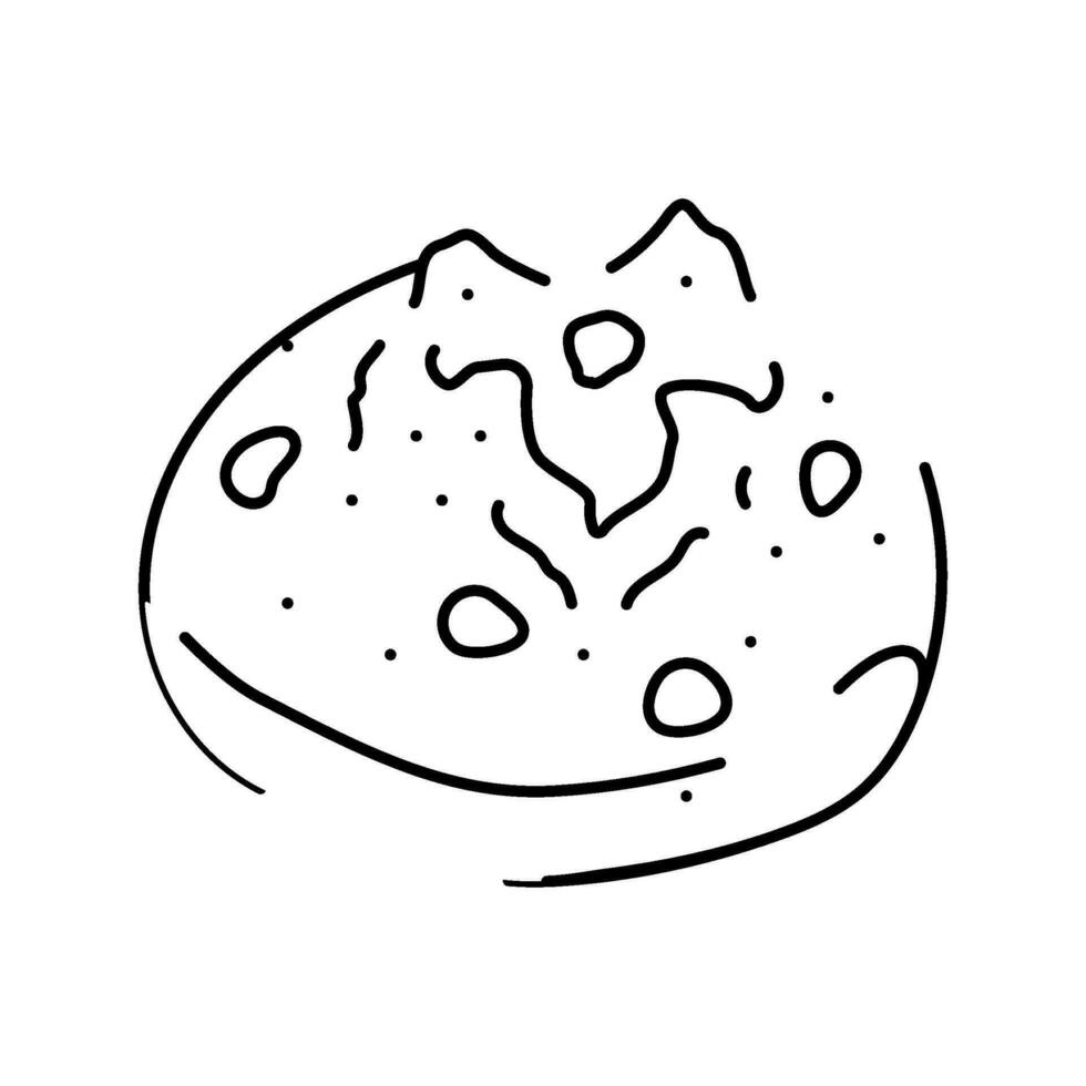 raisin bun food meal line icon vector illustration