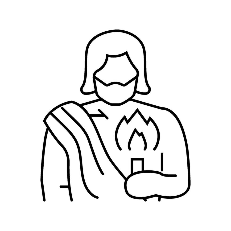 prometheus greek god ancient line icon vector illustration