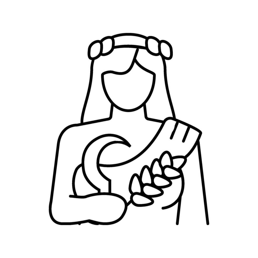 demeter griego Dios mitología línea icono vector ilustración