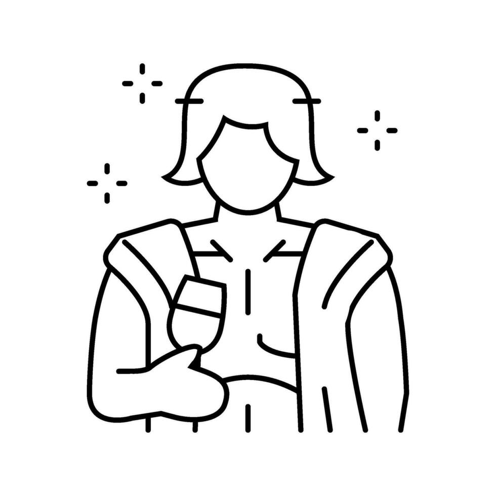 dionysus greek god ancient line icon vector illustration